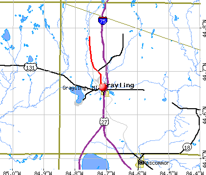 Grayling, MI map