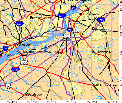 Woodbury Heights, NJ map