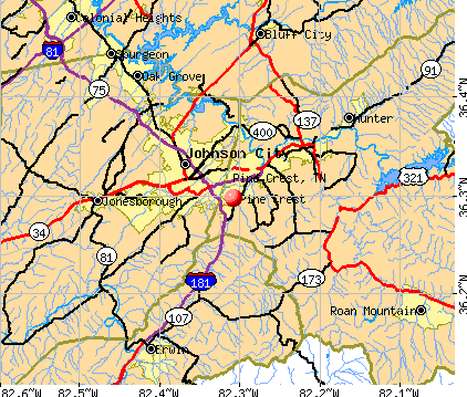Pine Crest, TN map