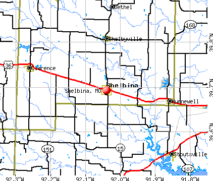 Shelbina, MO map