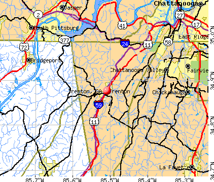 Trenton, GA map