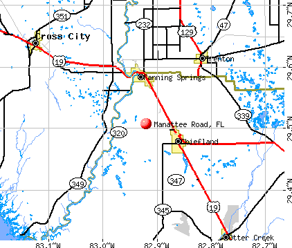 Manattee Road, FL map