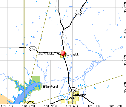 Stinnett, TX map