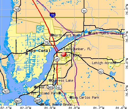 East Dunbar, FL map