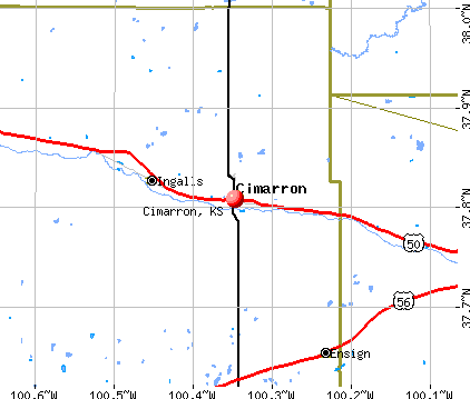 Cimarron, KS map