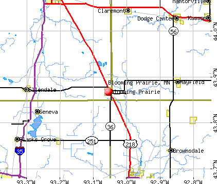 Blooming Prairie, MN map