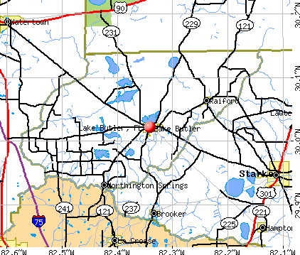 Lake Butler, FL map