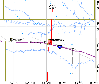 WaKeeney, KS map
