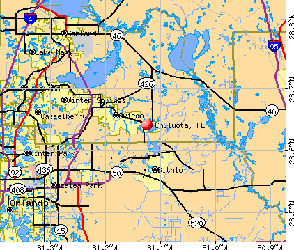 Chuluota, FL map