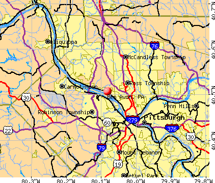 Ben Avon, PA map