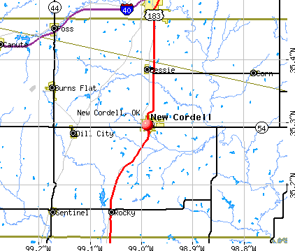 New Cordell, OK map