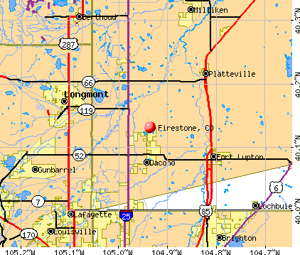 Firestone, CO map