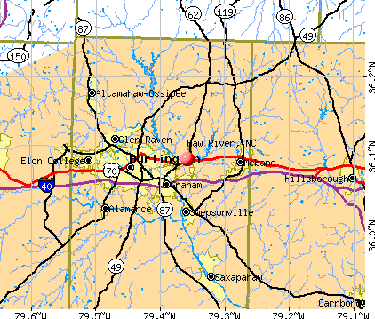 Haw River, NC map