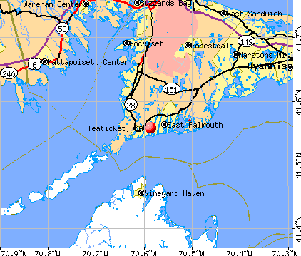 Teaticket, MA map