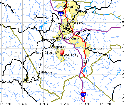 Coal City, WV map