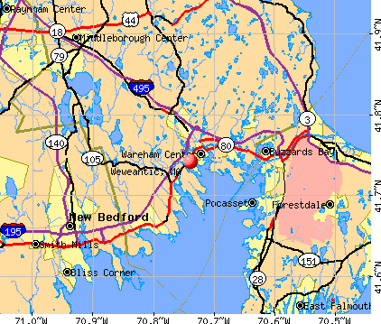 Weweantic, MA map