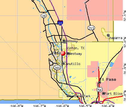 Vinton, TX map