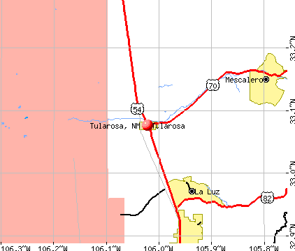 Tularosa, NM map