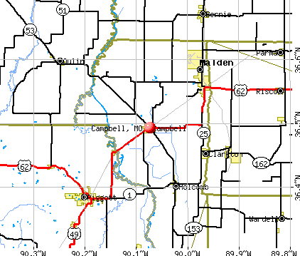 Campbell, MO map