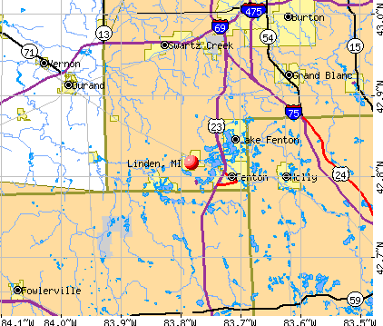 Linden, MI map
