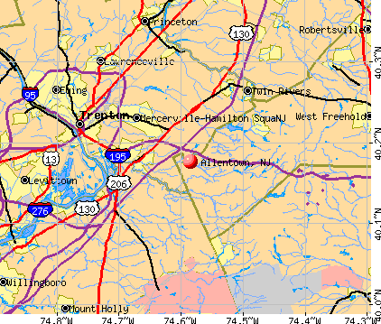 Allentown, NJ map
