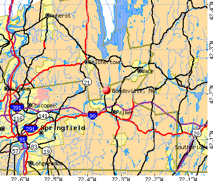 Bondsville, MA map