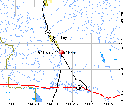 Bellevue, ID map