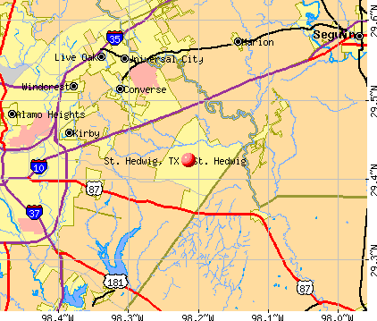 St. Hedwig, TX map