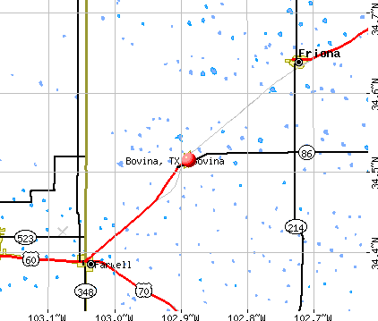 Bovina, TX map