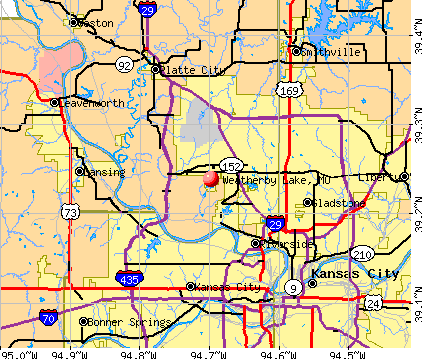 Weatherby Lake, MO map