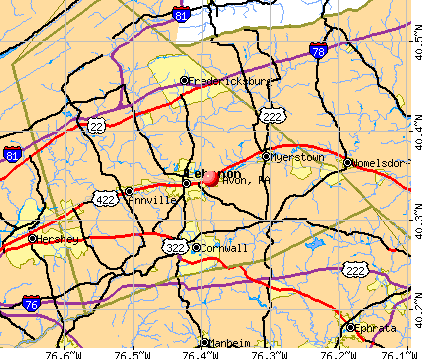 Avon, PA map