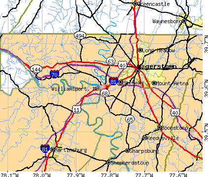 Williamsport, MD map