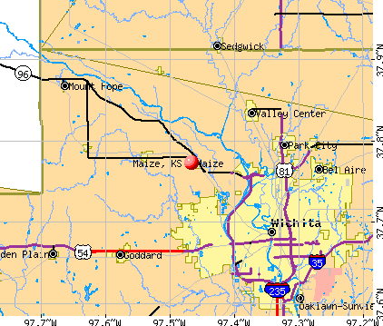 Maize, KS map