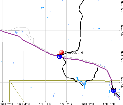 Thoreau, NM map