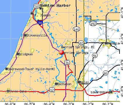 Berrien Springs, MI map. General Map; Google Map; MSN Map