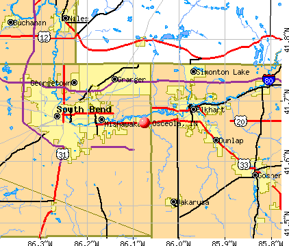 Osceola, IN map
