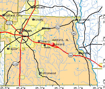 Ashford, AL map
