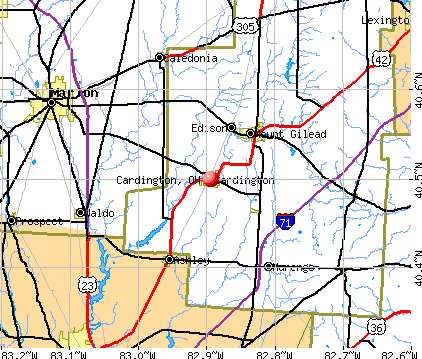 Cardington, OH map