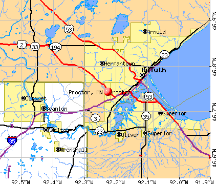 Proctor, MN map