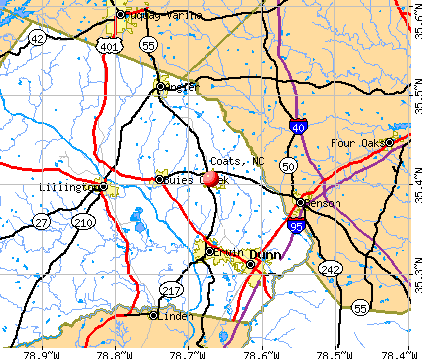 Coats, NC map