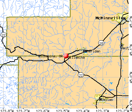 Willamina, OR map