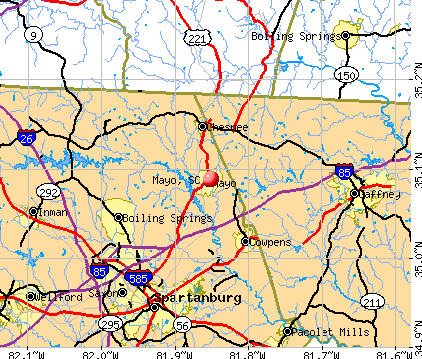 Mayo, SC map
