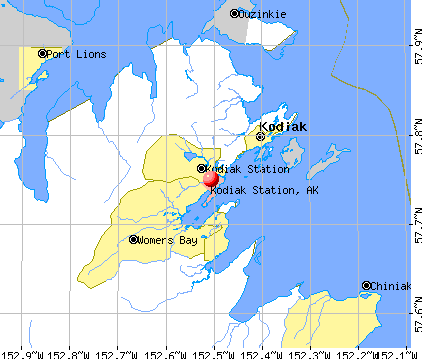Kodiak Station, AK map