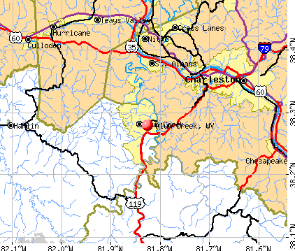 Alum Creek, WV map