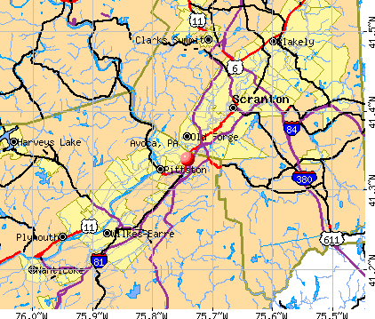 Avoca, PA map