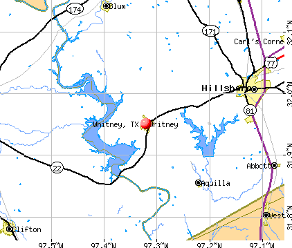 Whitney, TX map