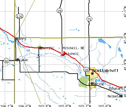 Mitchell, NE map