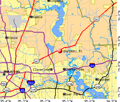 Sheldon, TX map