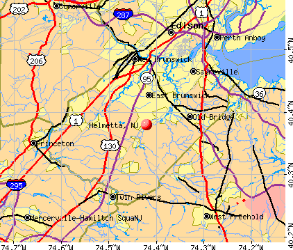 Helmetta, NJ map