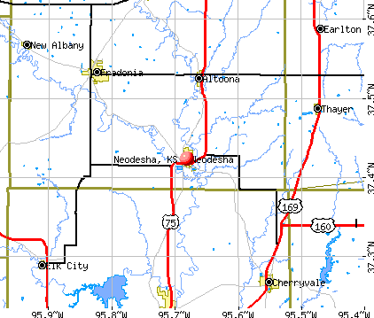 Neodesha, KS map